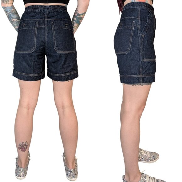 Uniqlo U Relaxed Denim Shorts High-Waisted Dark Wash | XS - Picture 2 of 7